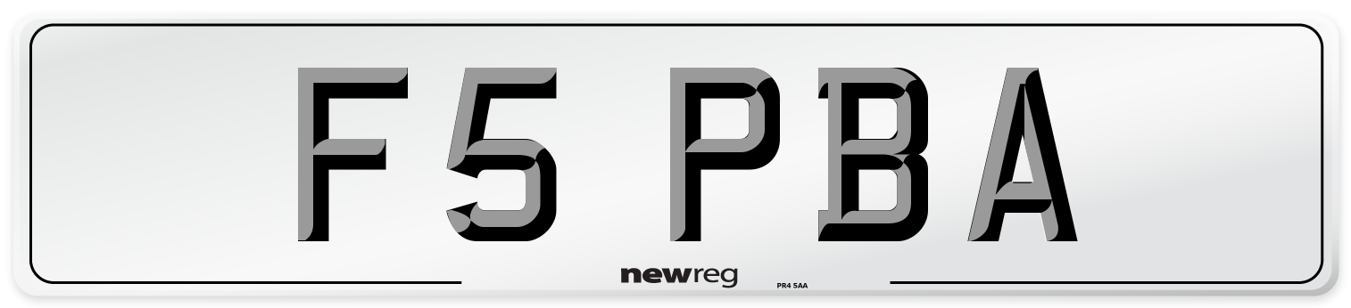 F5 PBA Number Plate from New Reg